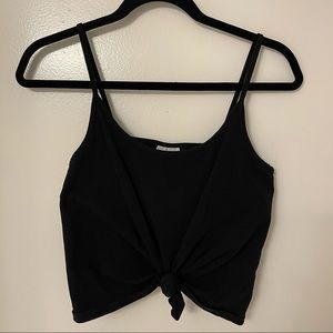 Black Knotted Crop Top